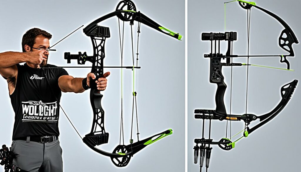 compound bow length, brace height, and weight
